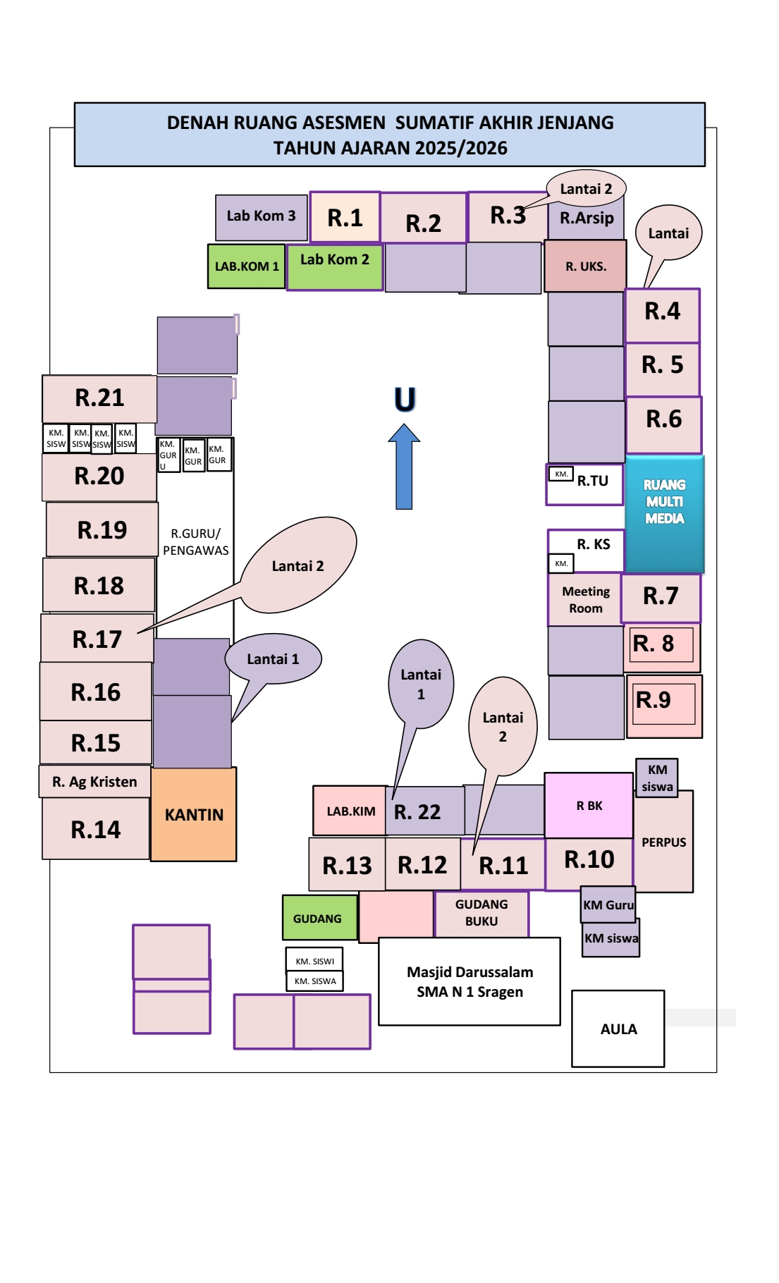 Denah ruang ujian ASAJ