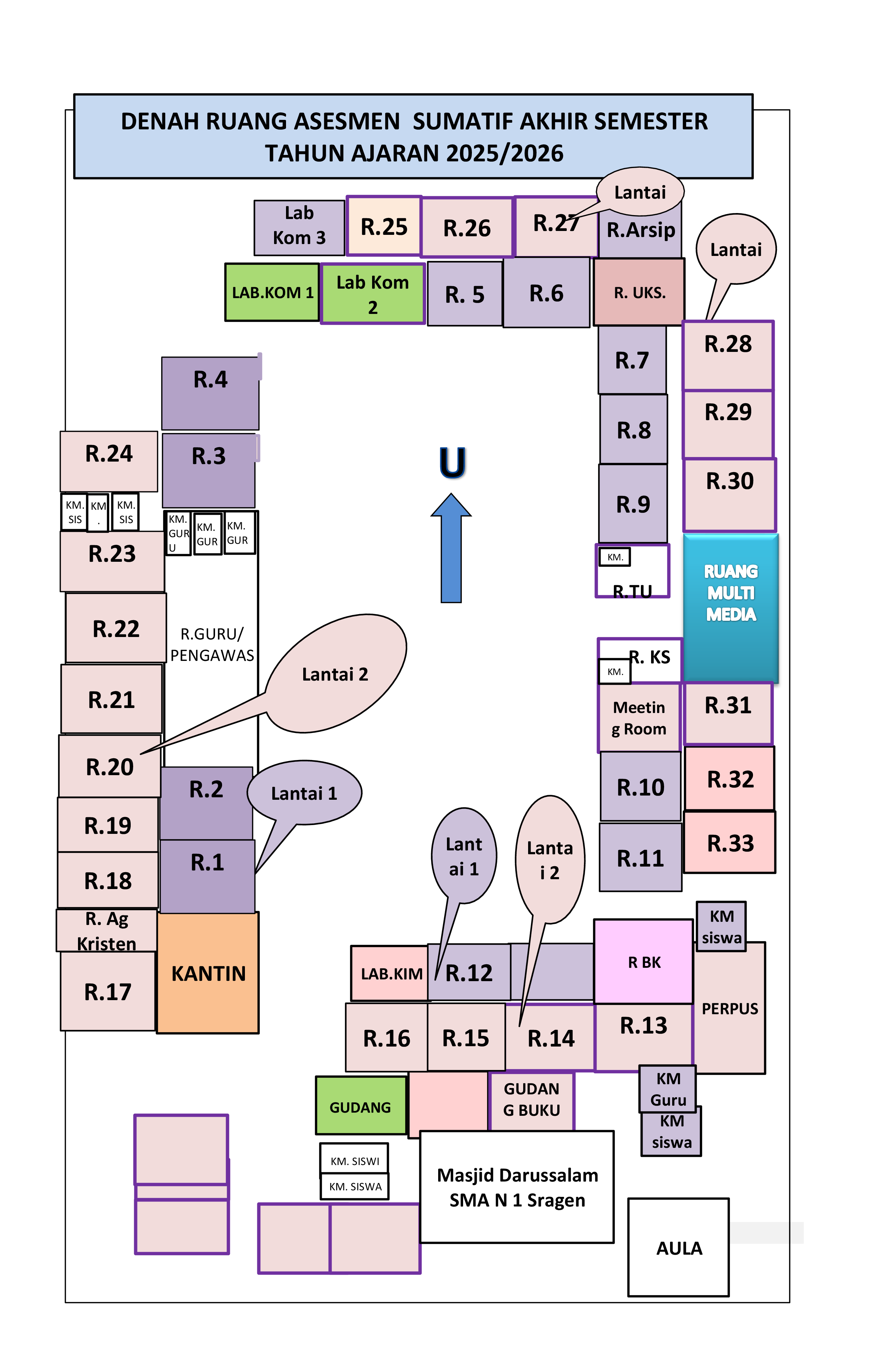 Denah ruang ujian ASAJ